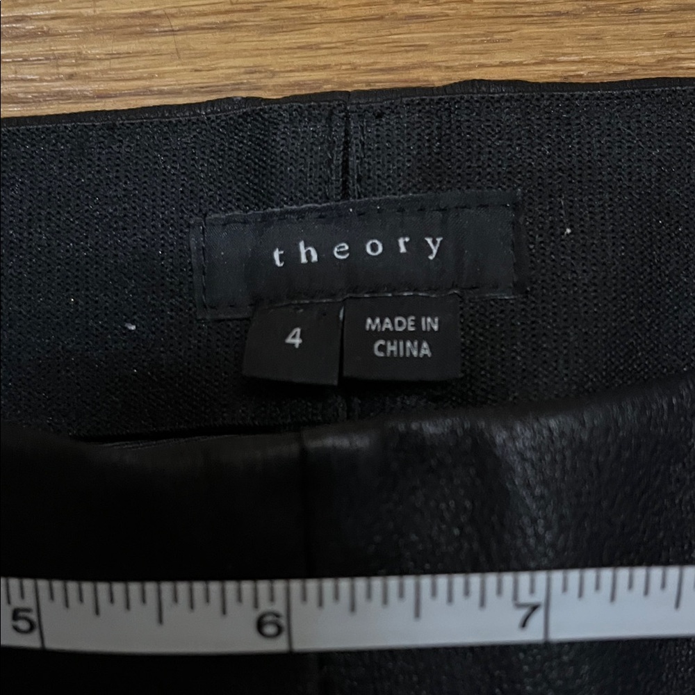 Black Lamb Leather Pants by Theory